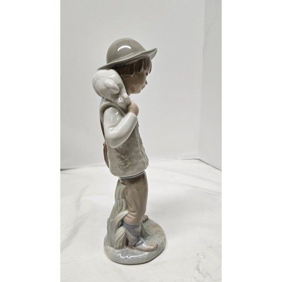 Young Shepherd Boy Lamb Zaphir Spain Vintage Figurine By Lladro - Picture 5 of 13